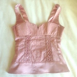 Beautiful Bebe top bustier corset XXS silk